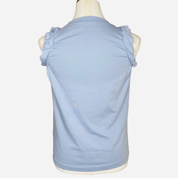 Victoria Beckham Ruched Ruffle Sleeve Jersey Top - Picture 3 of 9